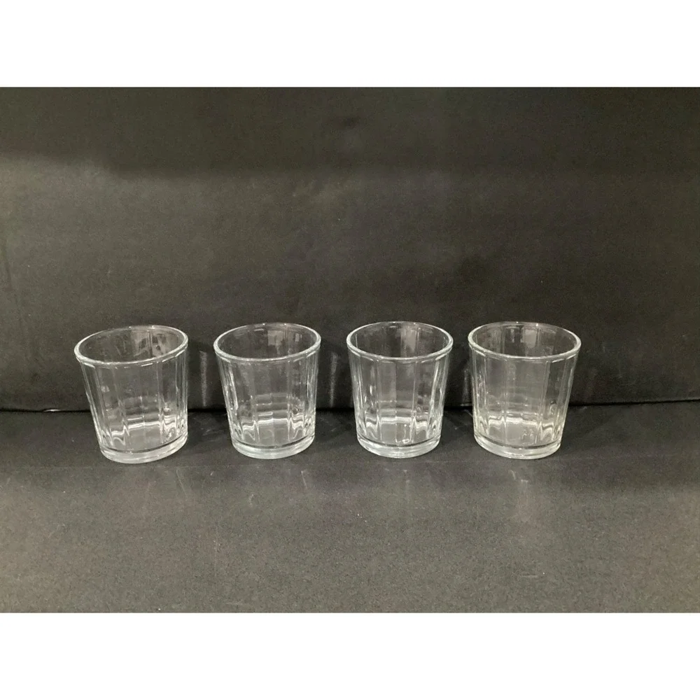 Libbey Short Paneled Clear Whiskey Glass Tumbler 4